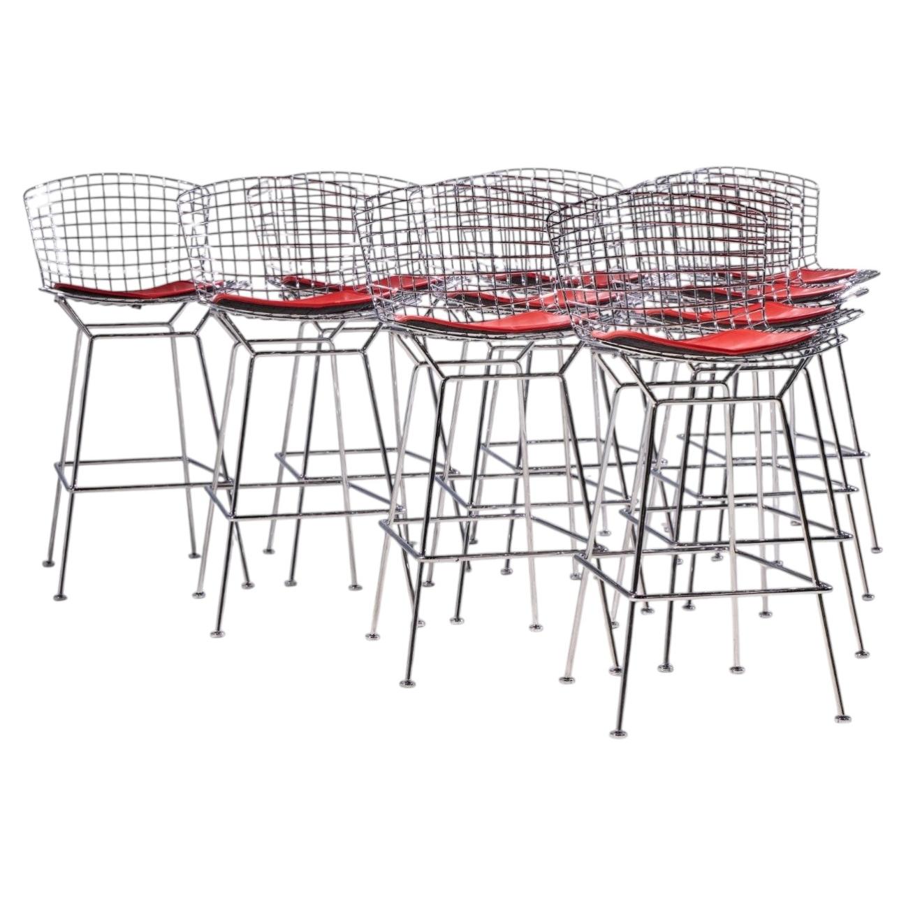 Harry Bertoia für Knoll: Barhocker im Mid-Century-Stil mit Chrombeinen – 10er-Set im Angebot