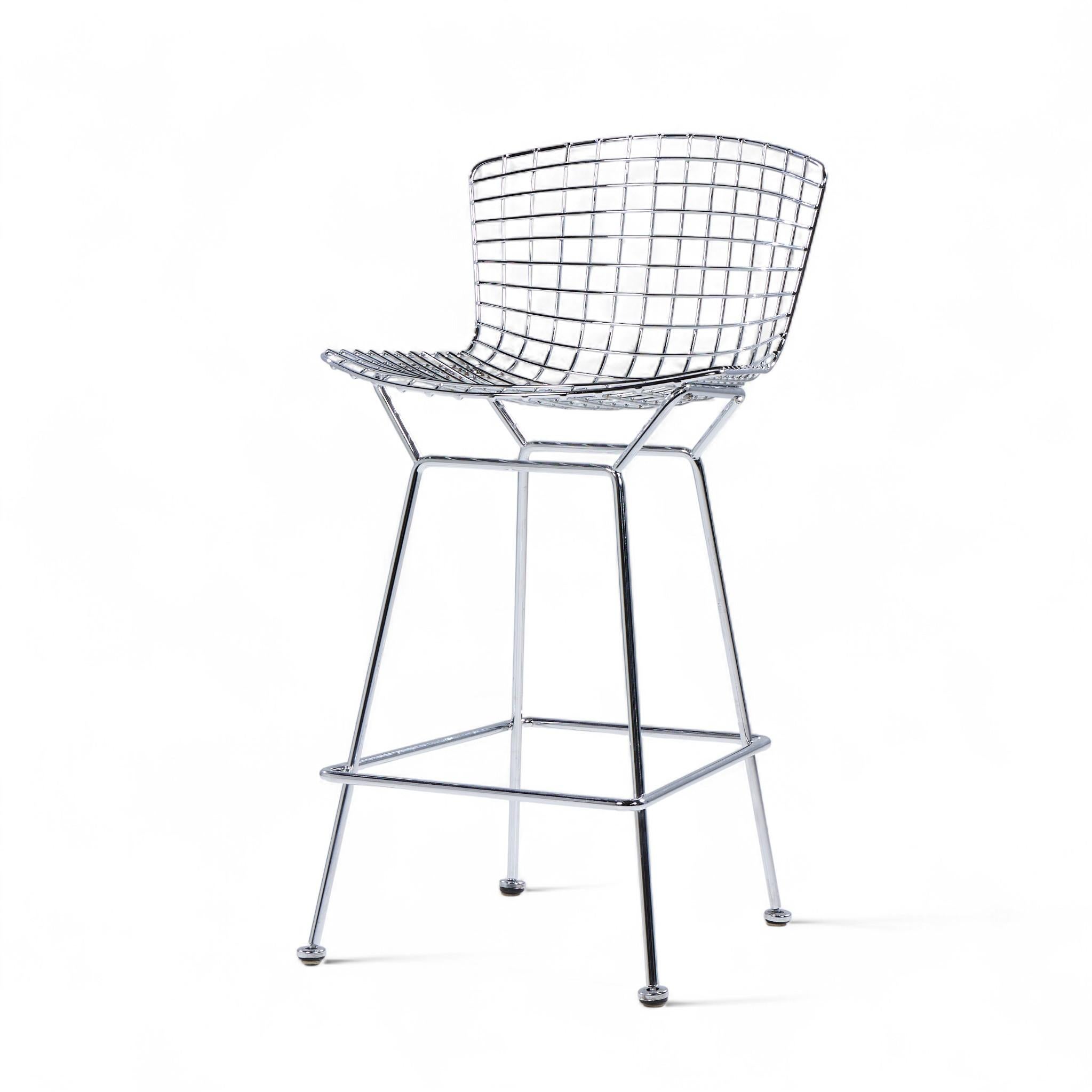 20ième siècle Harry Bertoia for Knoll Mid Century Chrome Counter Stools - Pair en vente