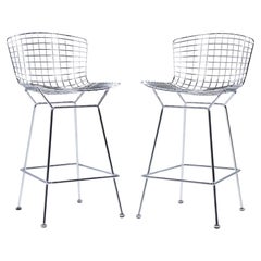 Harry Bertoia for Knoll Mid Century Chrome Counter Stools - Pair