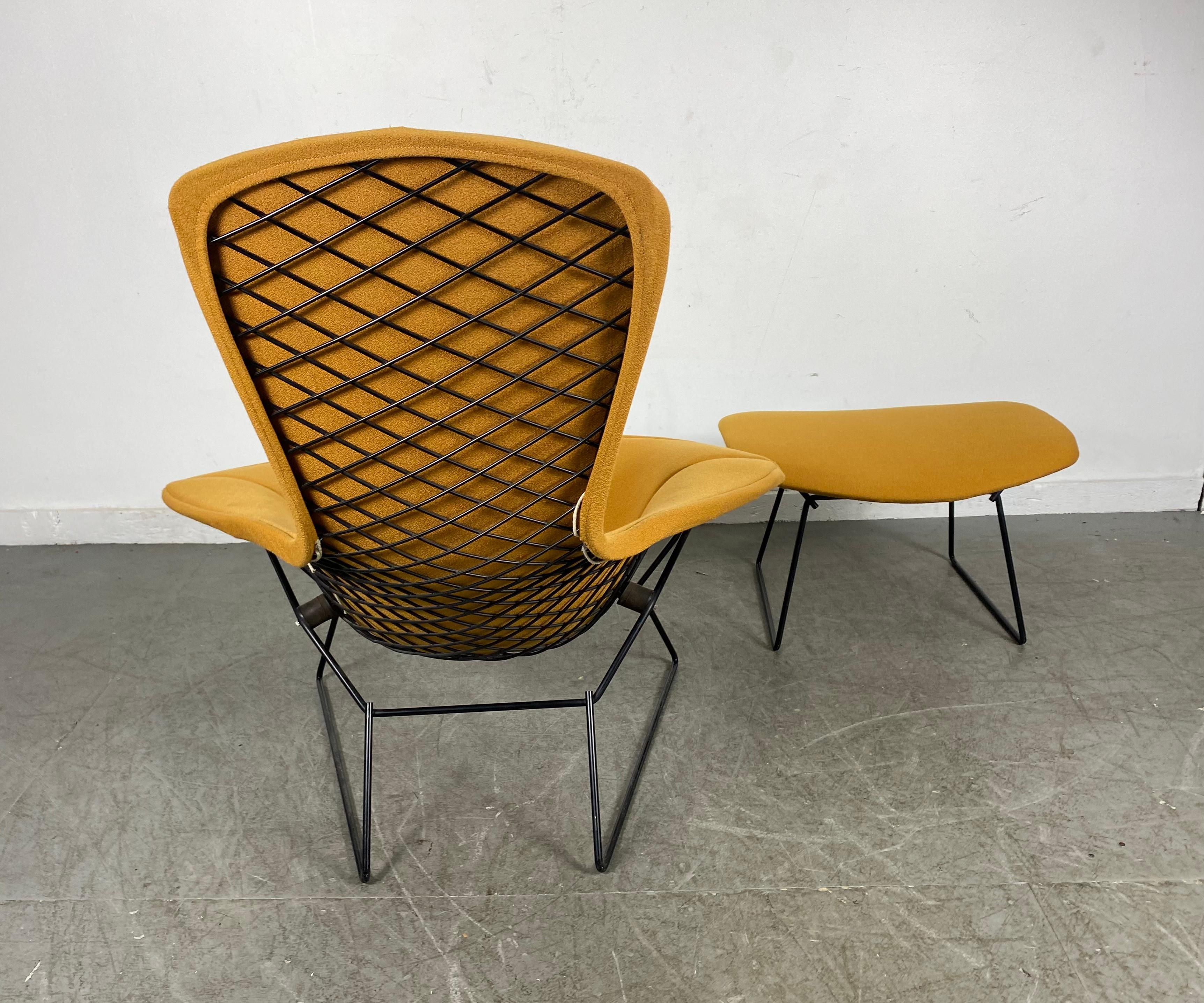 Harry Bertoia pour Knoll, fauteuil oiseau modèle avec pouf, 1980 en vente 3