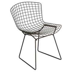 Vintage Harry Bertoia for Knoll Outdoor 'Side Chair' in Black Coated Steel