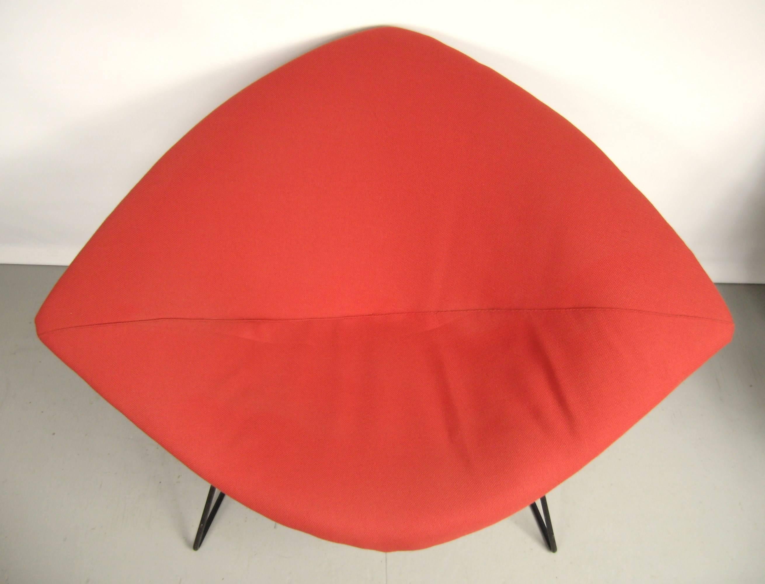 Mid-Century Modern Harry Bertoia pour Knoll - Chaise rouge à diamants, années 1960 en vente