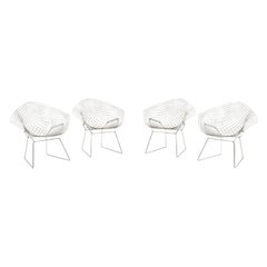 Harry Bertoïa per Knoll. Set di 4 poltrone “Diamond”. Anni ’70.