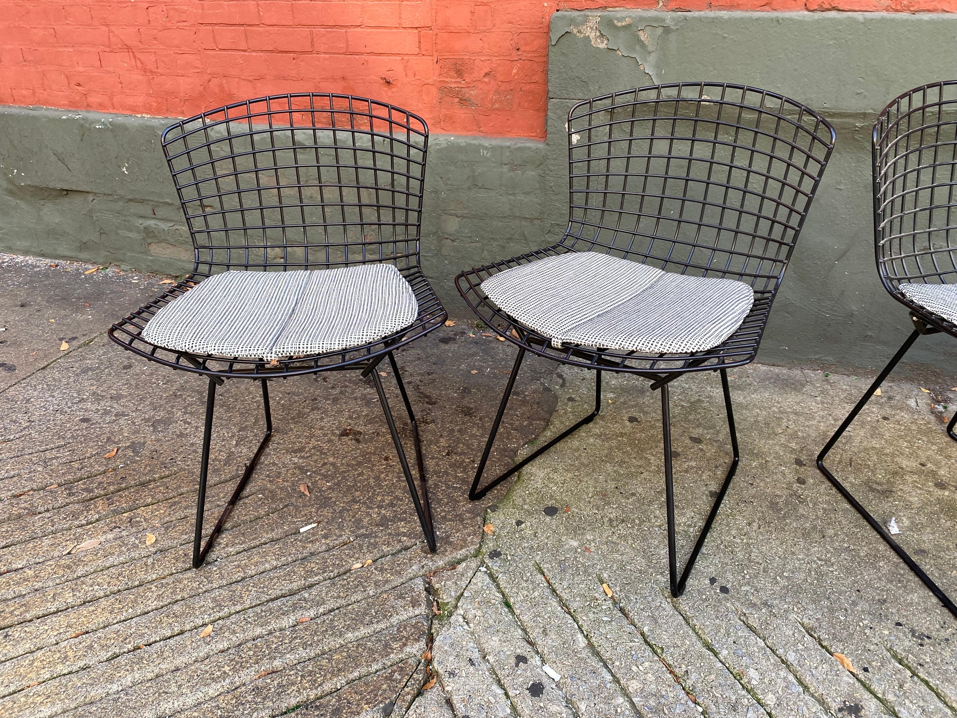 Metal Harry Bertoia for Knoll Set of 4 Dining Chairs
