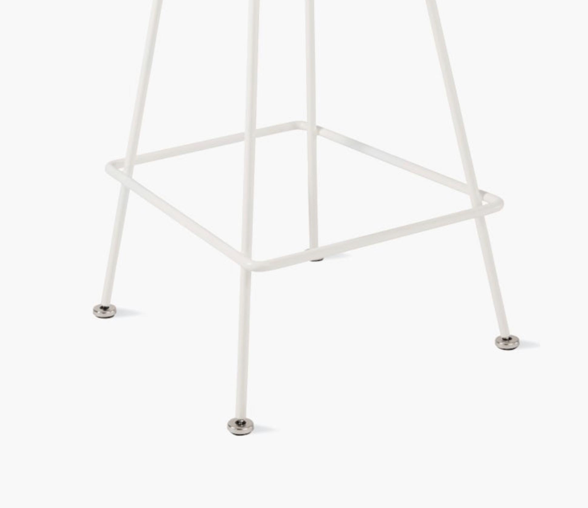 Italian Harry Bertoia for Knoll, White Counter Stool Pair, Indoor-Outdoor, Italy