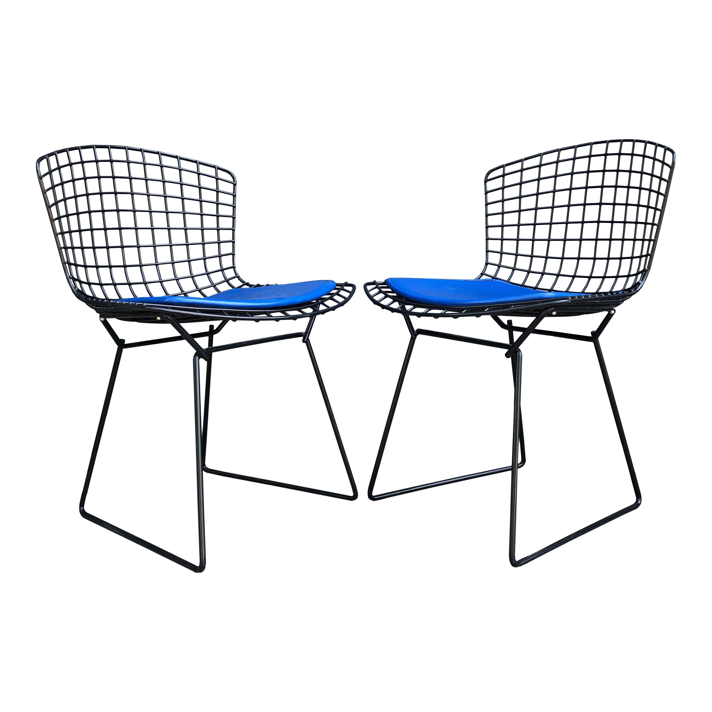 Harry Bertoia for Knoll Wire Chairs in Black 4