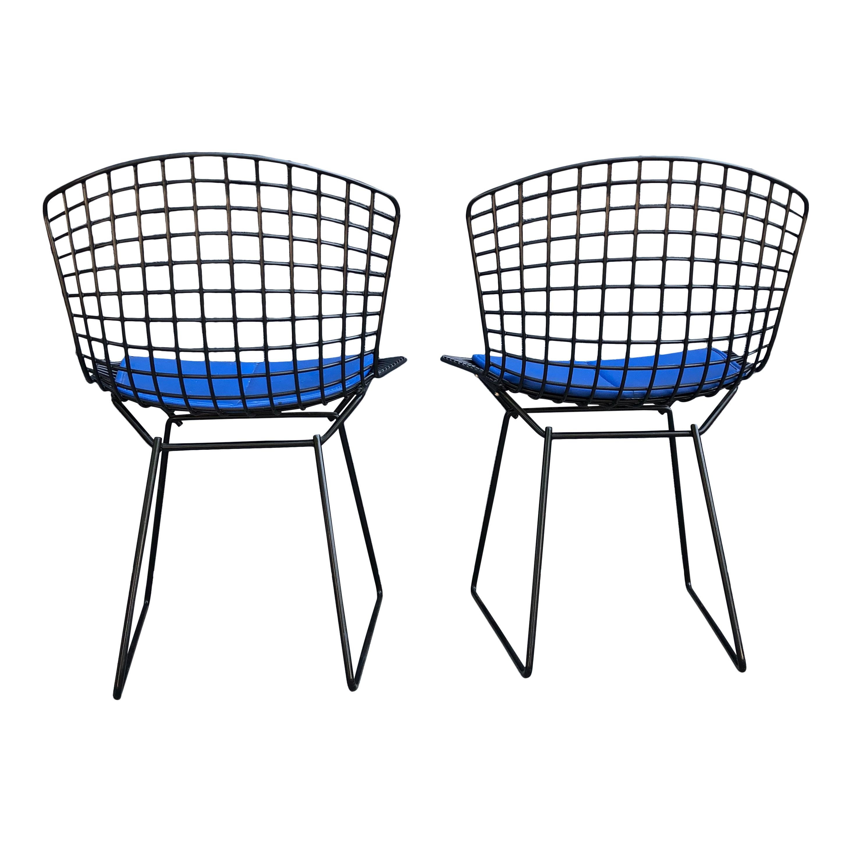American Harry Bertoia for Knoll Wire Chairs in Black