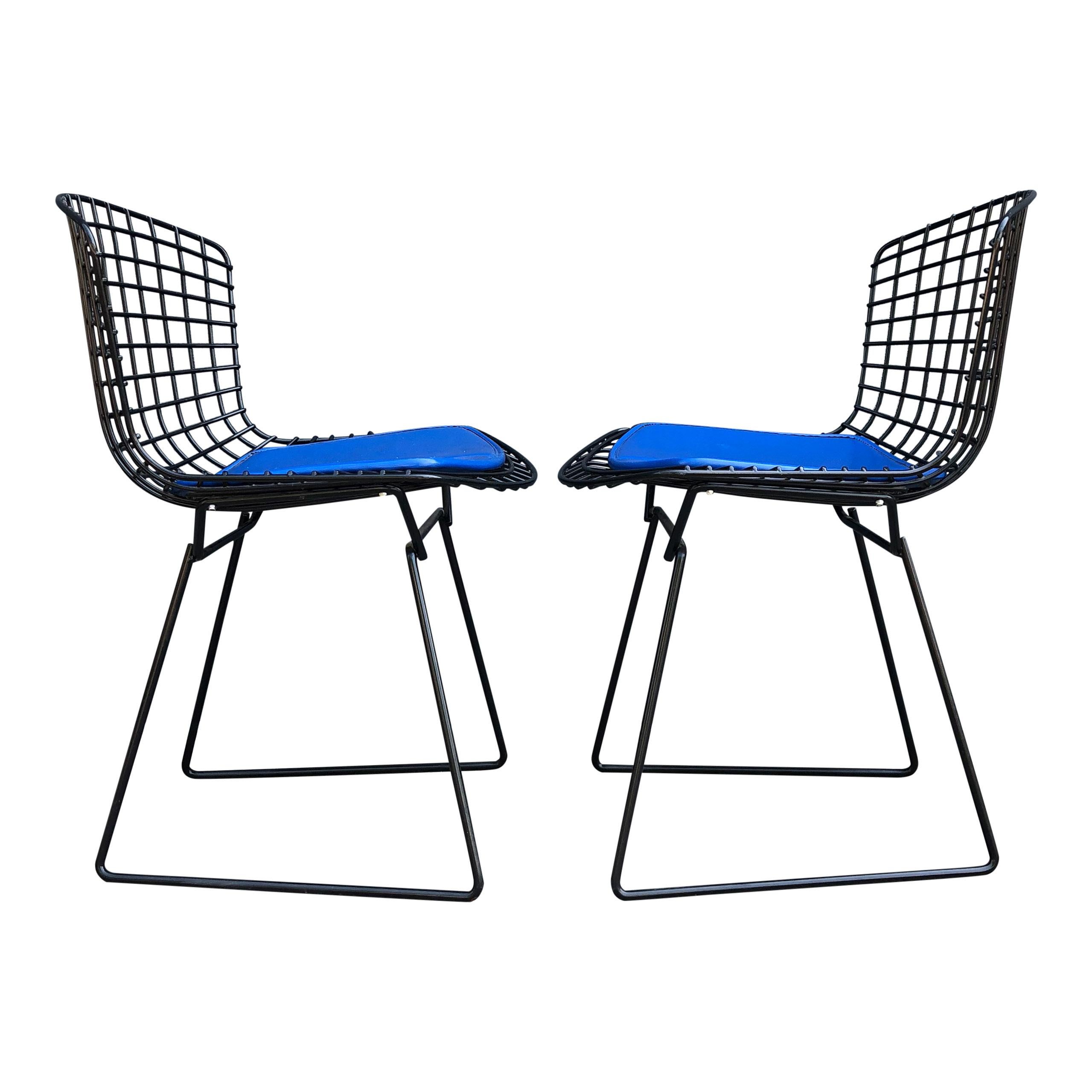 Harry Bertoia for Knoll Wire Chairs in Black 3