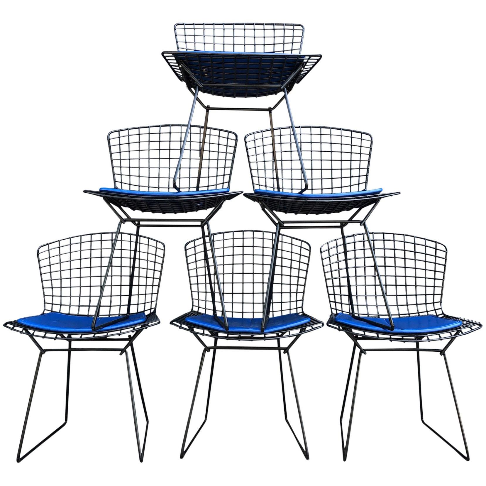 Harry Bertoia for Knoll Wire Chairs in Black