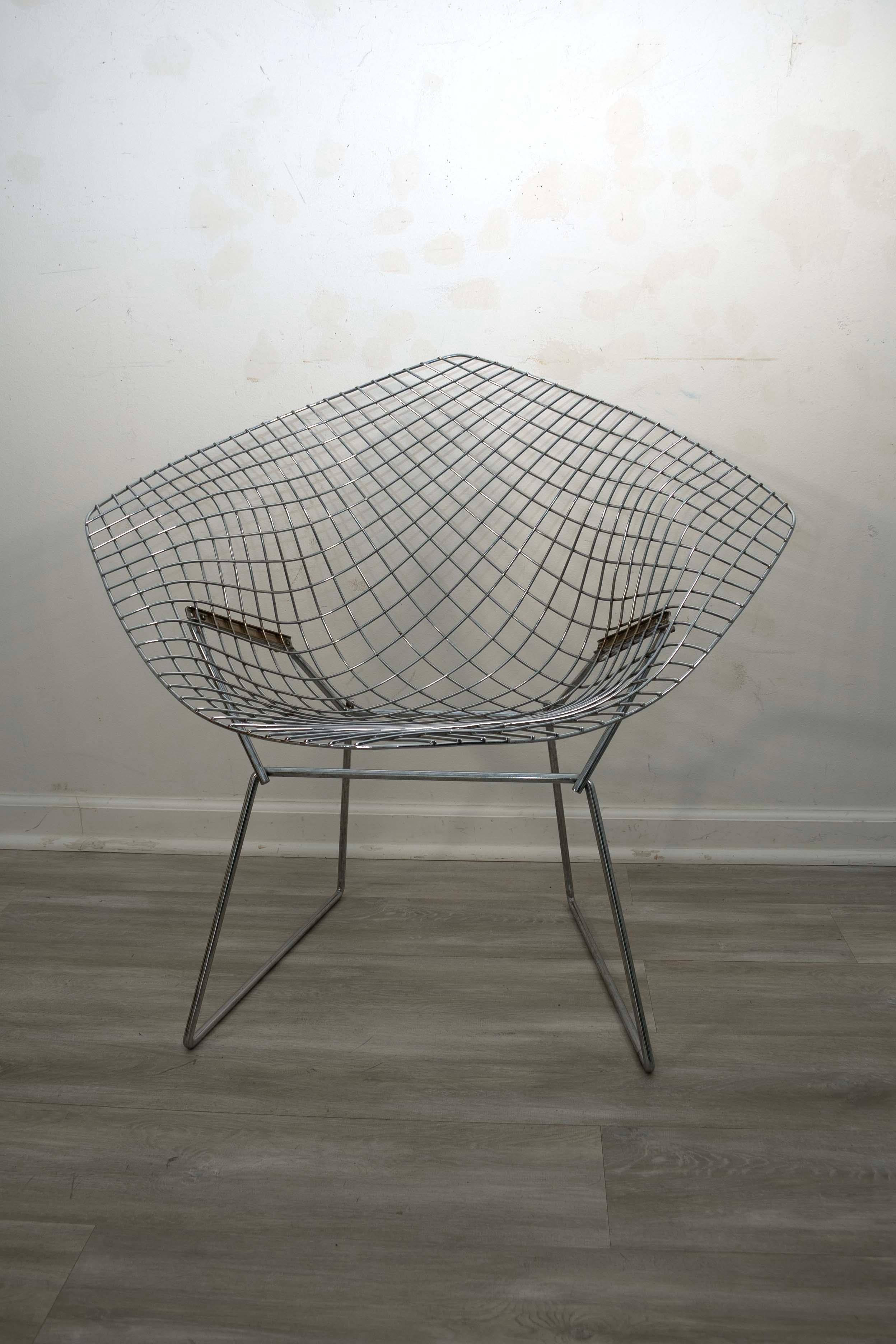 20th Century Harry Bertoia for Knoll Wire Diamond Chair Mid Century Modern For Sale