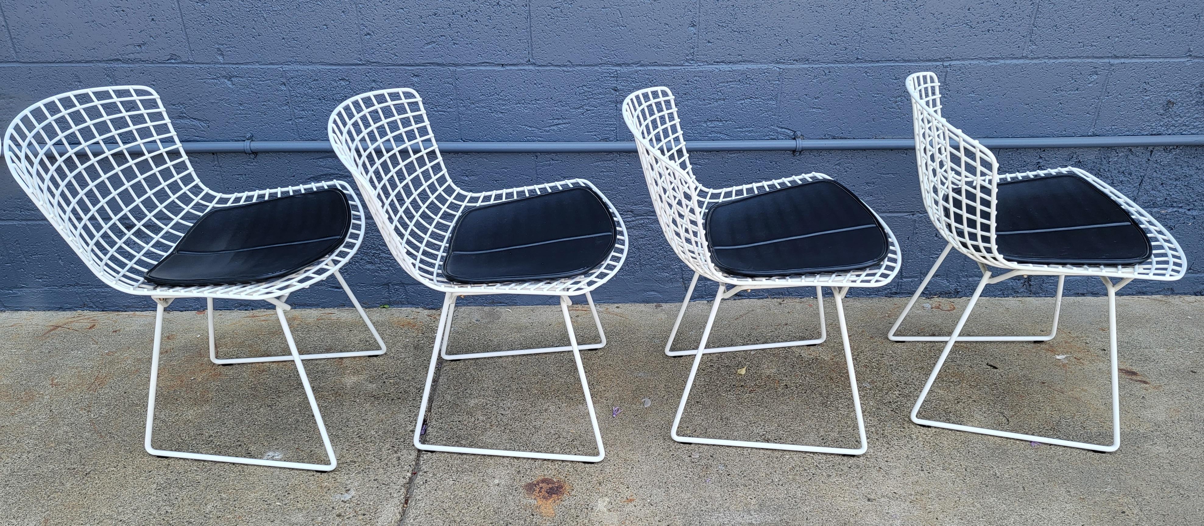 Mid-Century Modern Harry Bertoia for Knoll Wire Dining Chairs Set 4