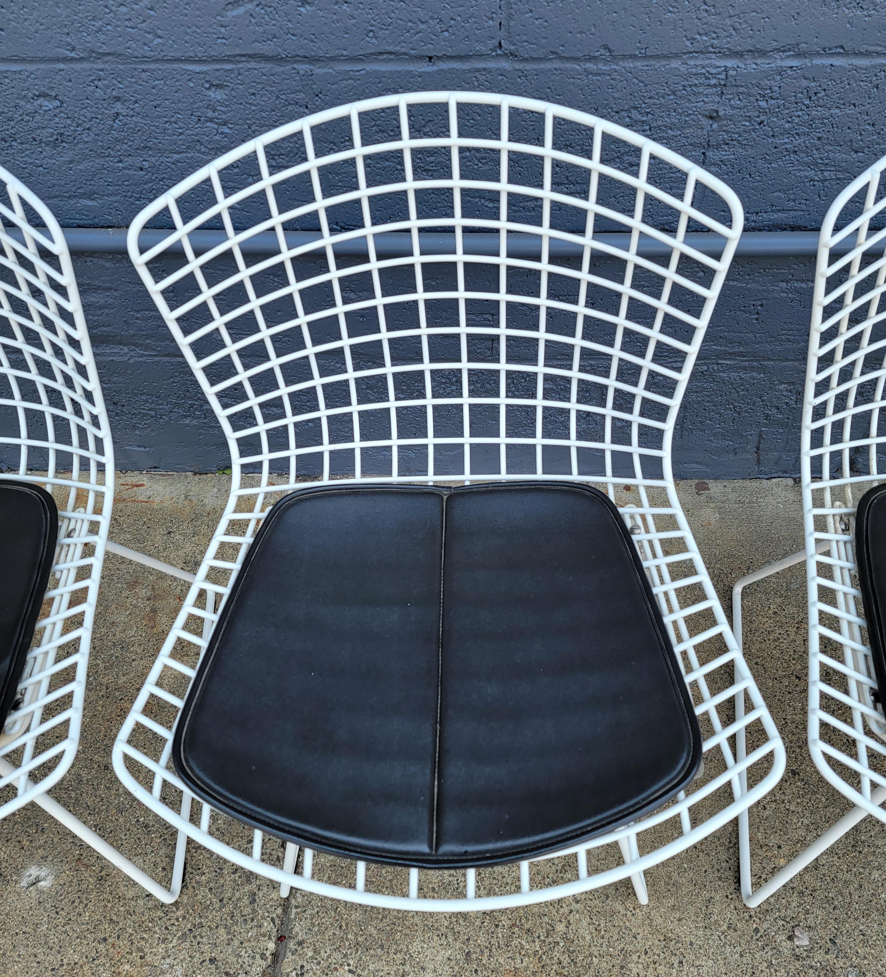 Painted Harry Bertoia for Knoll Wire Dining Chairs Set 4