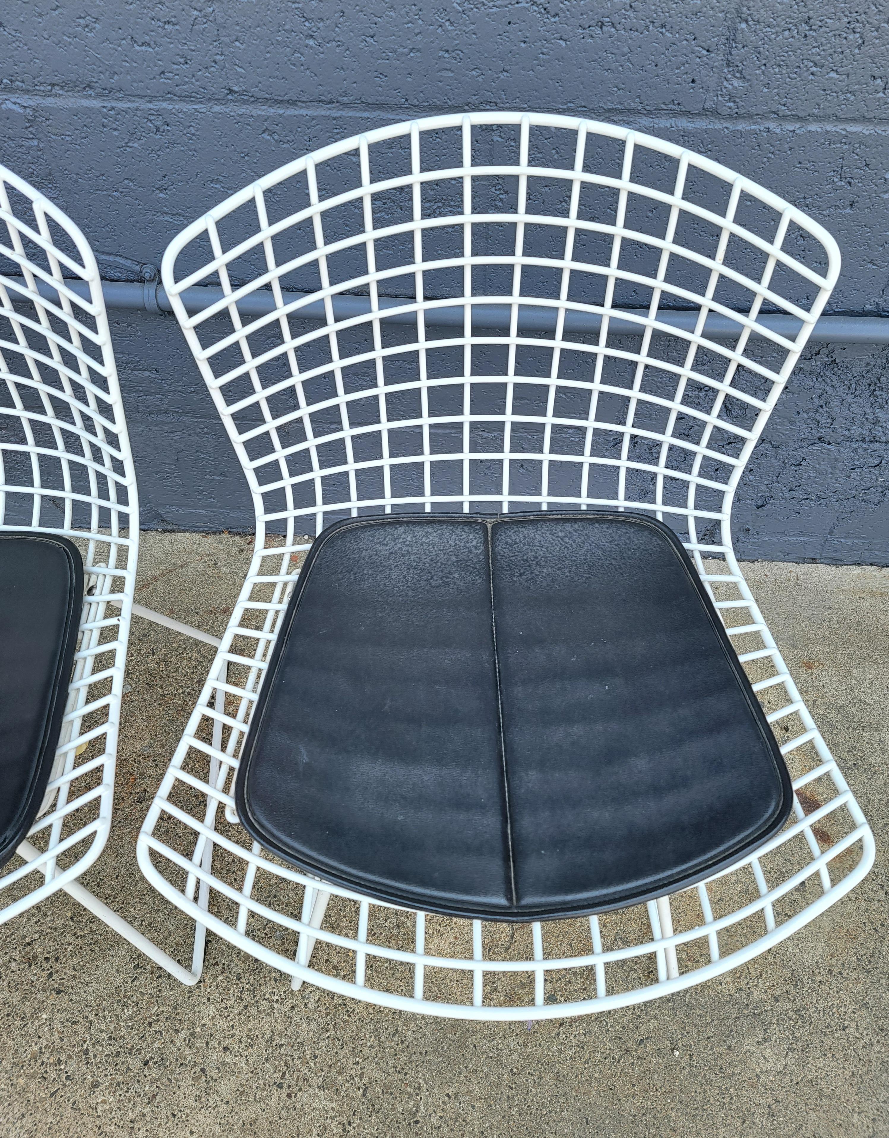 20th Century Harry Bertoia for Knoll Wire Dining Chairs Set 4