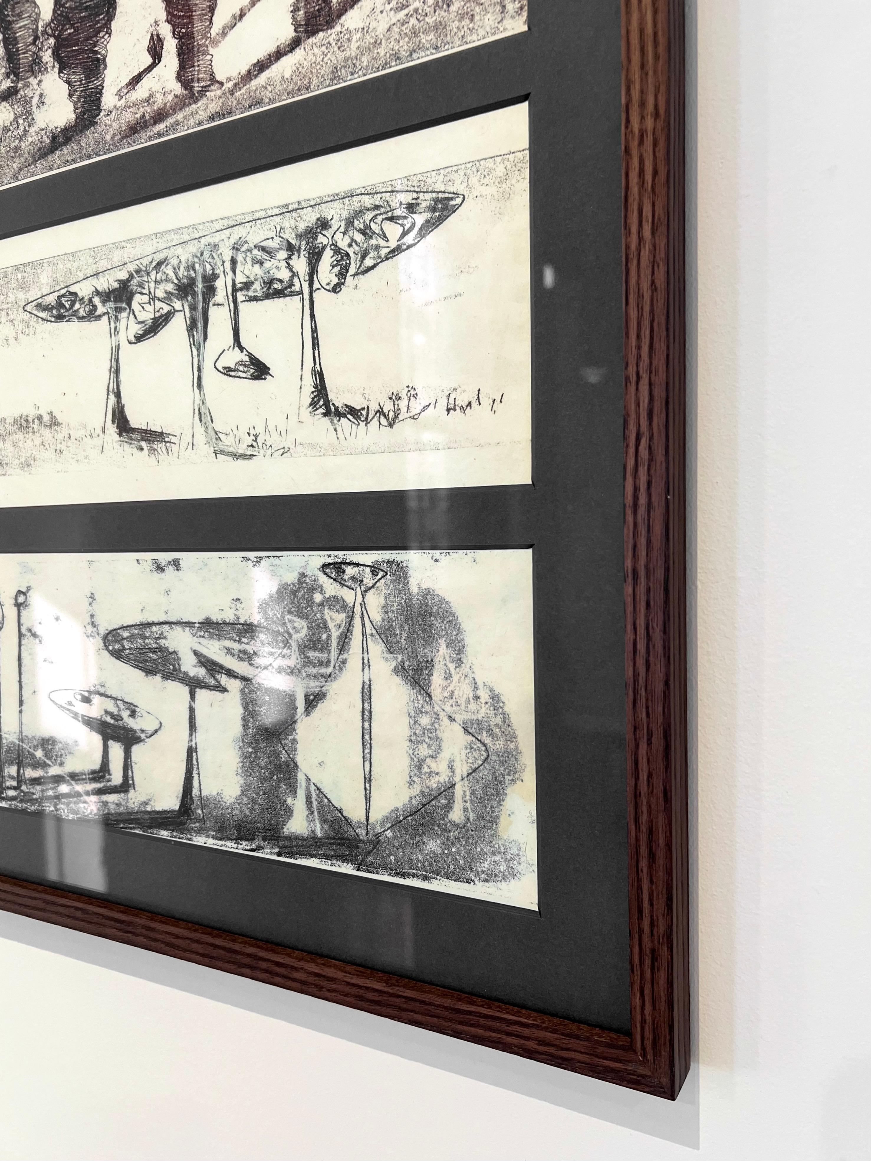 Harry Bertoia Framed Monoprint on Rice Paper, USA 1960s For Sale 8