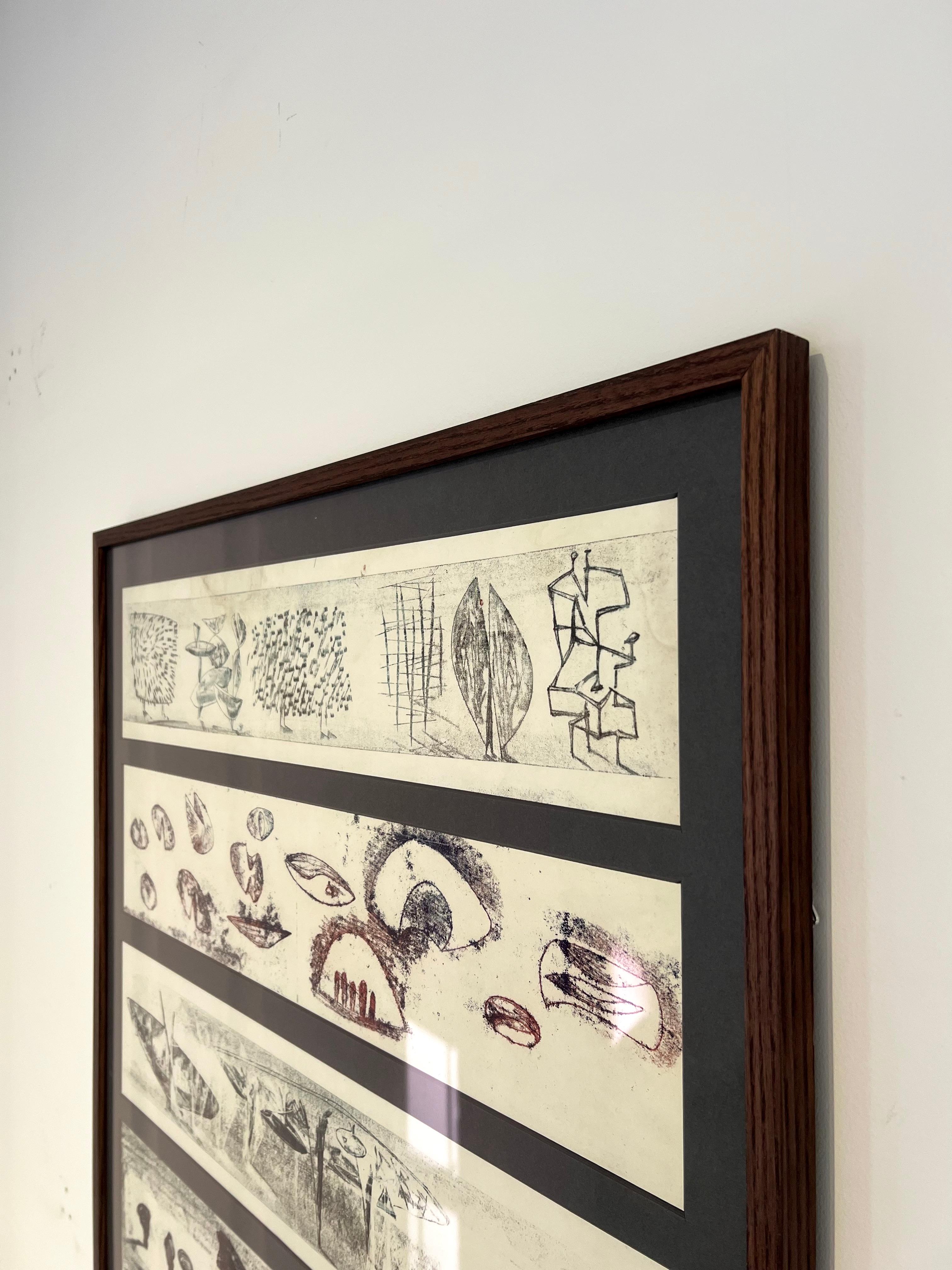 Harry Bertoia Framed Monoprint on Rice Paper, USA 1960s For Sale 9