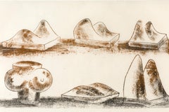 Monoimpression encadrée sur papier de riz, Harry Bertoia, États-Unis, années 1960