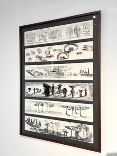 Harry Bertoia Monoprint incorniciato su carta di riso, USA 1960