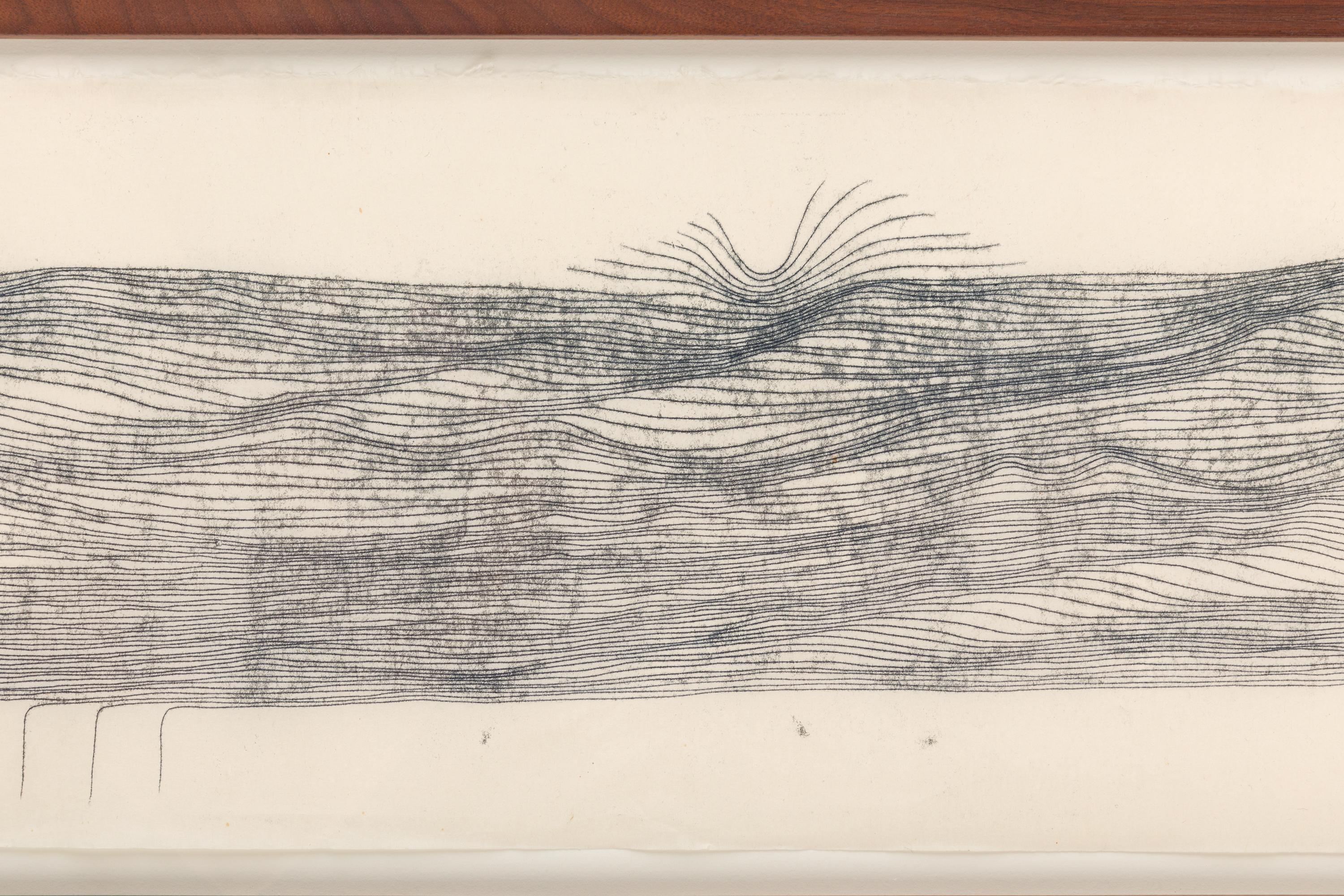Nordamericano Monoprint incorniciato su carta di riso di Harry Bertoia, USA, anni '60 in vendita