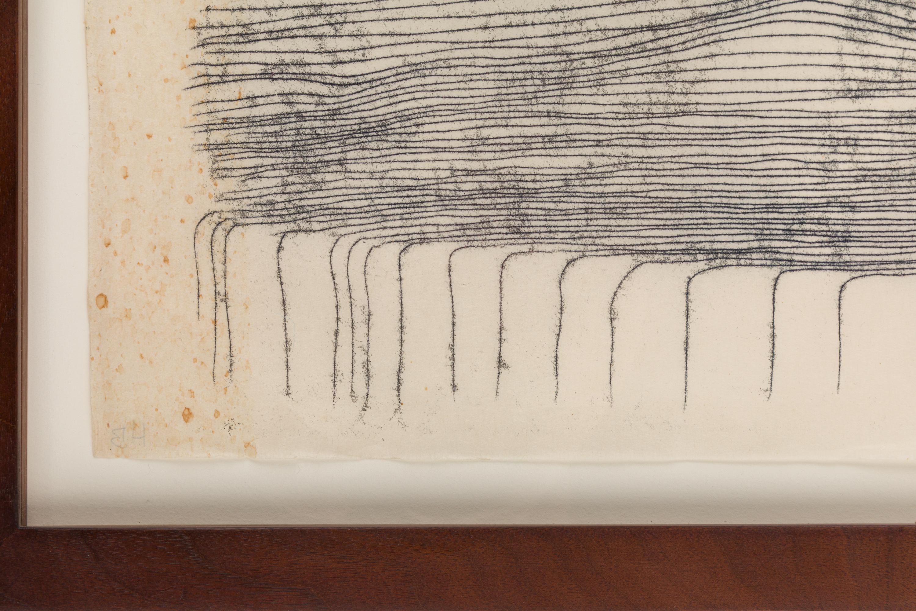 Monoprint incorniciato su carta di riso di Harry Bertoia, USA, anni '60 In condizioni buone in vendita a New York, NY