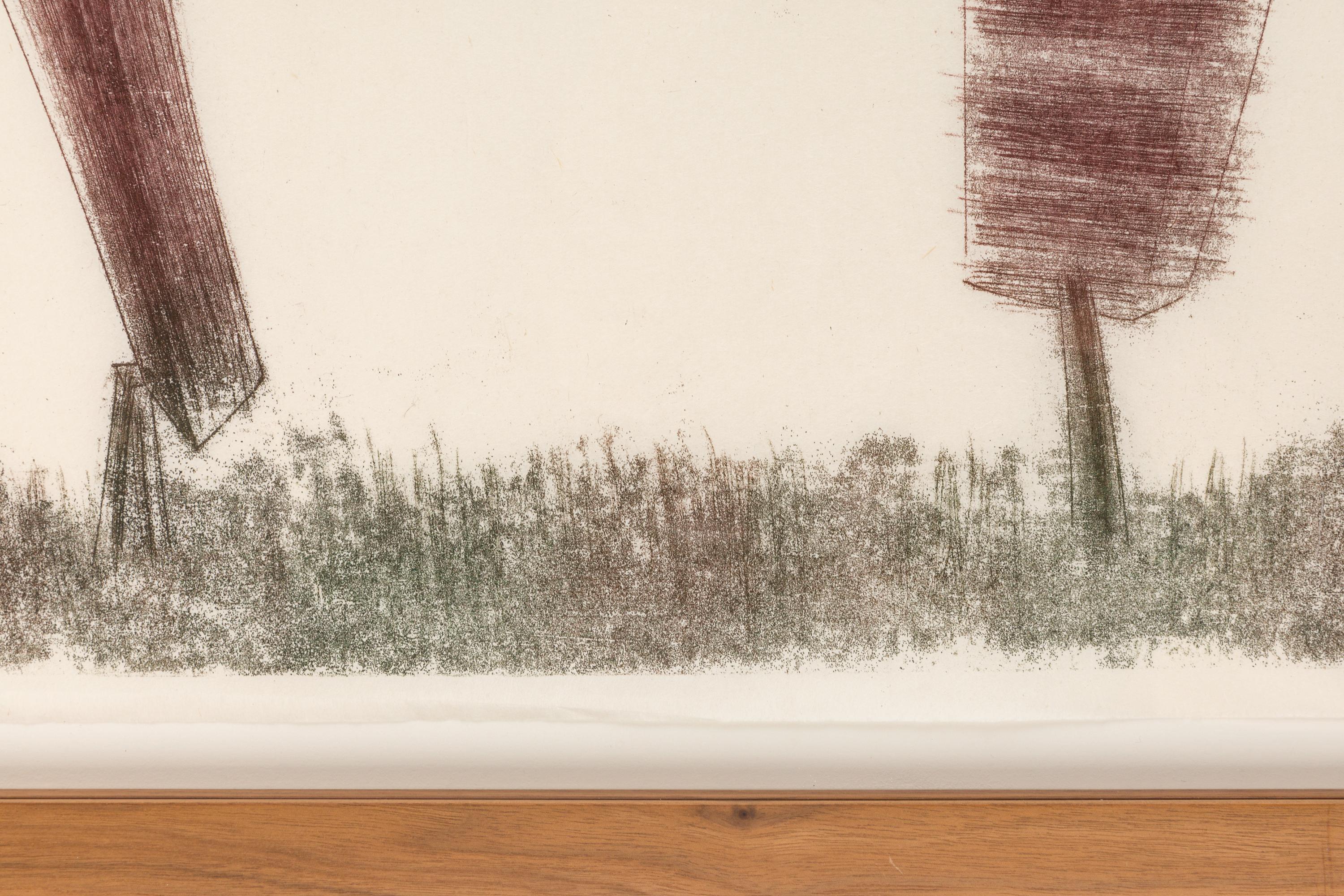Harry Bertoia Framed Monoprint on Rice Paper, USA, 1960s 1