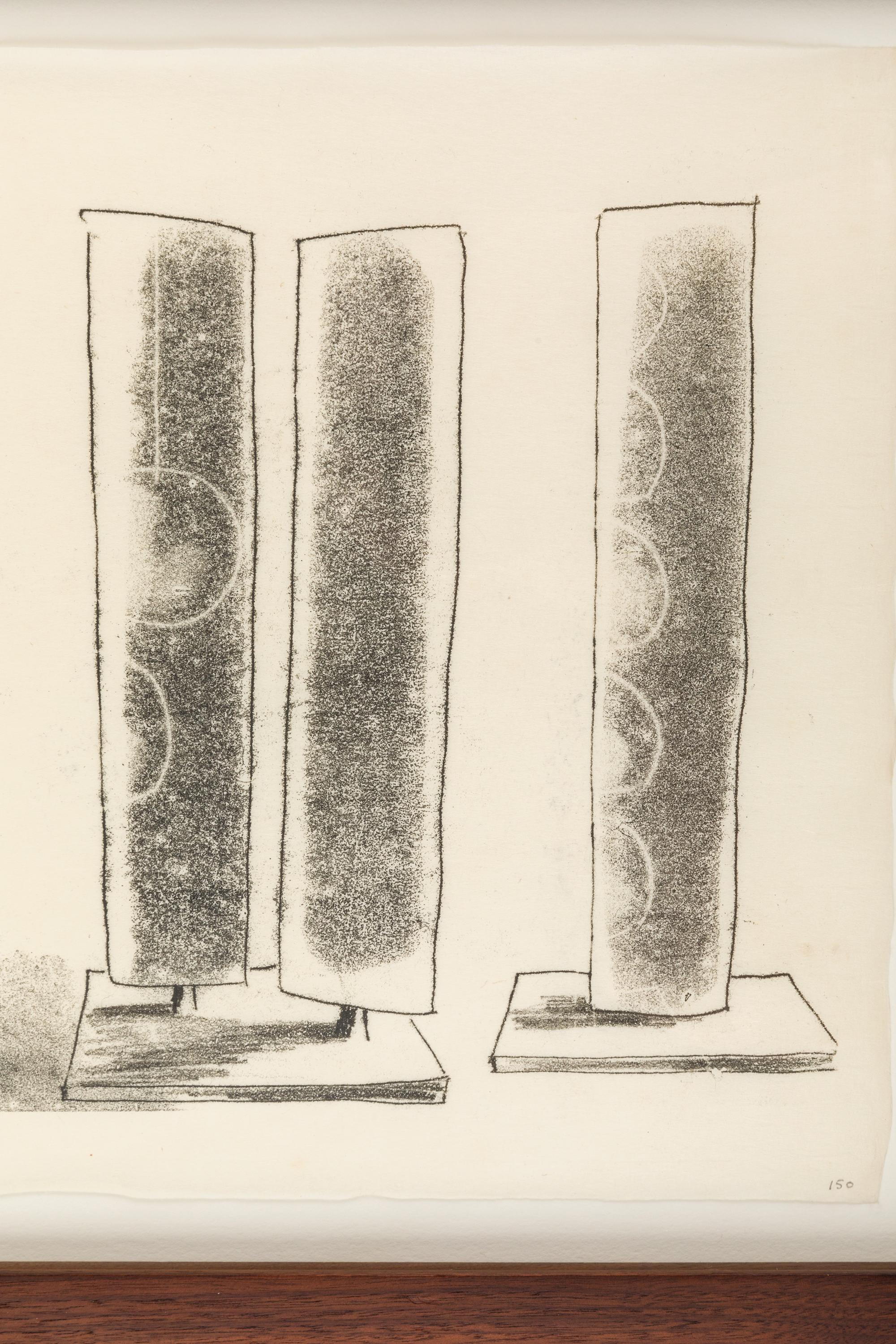 Harry Bertoia Framed Monoprint on Rice Paper, USA, 1960s 1