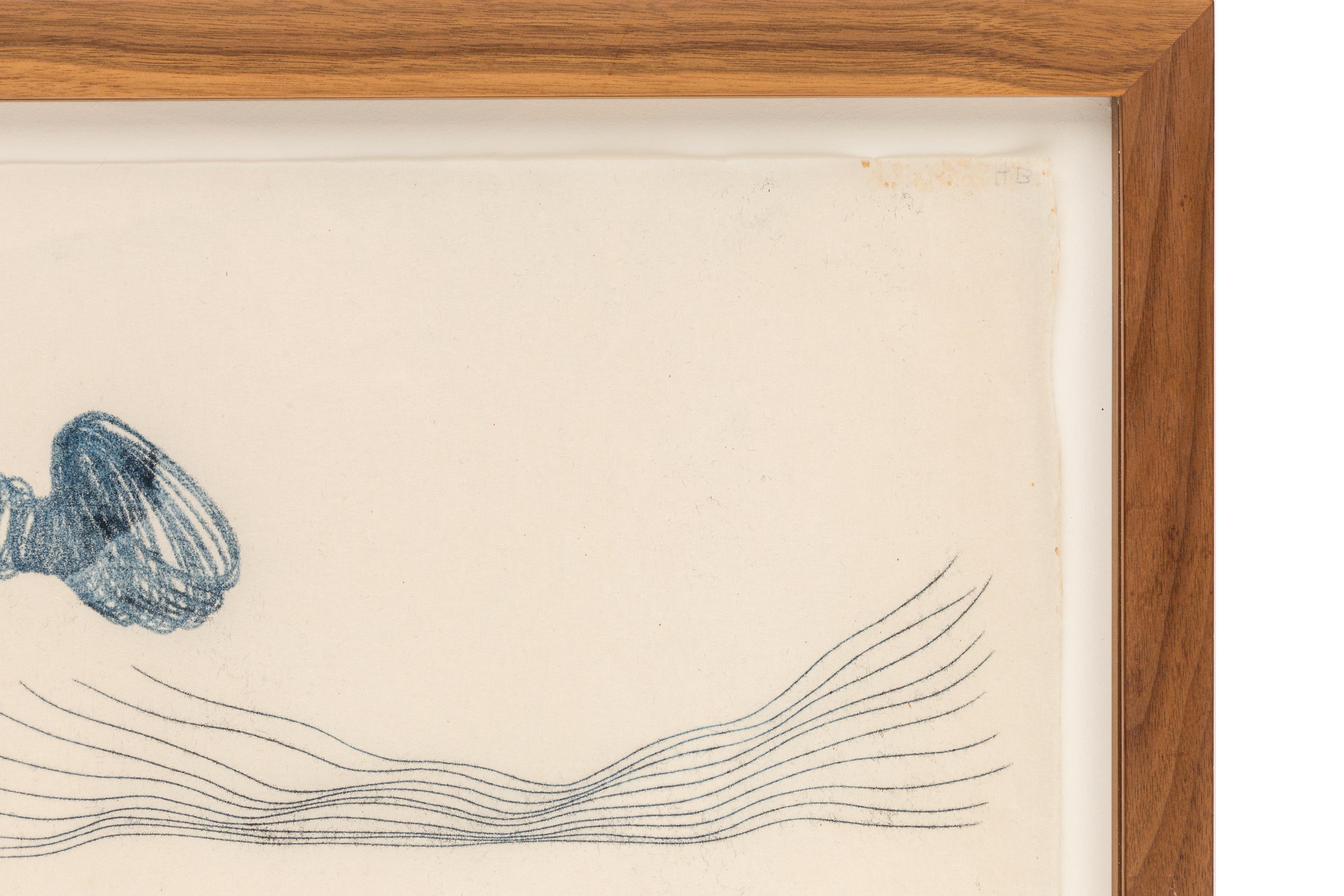 Carta Monoprint incorniciato su carta di riso di Harry Bertoia, USA, anni '60 in vendita