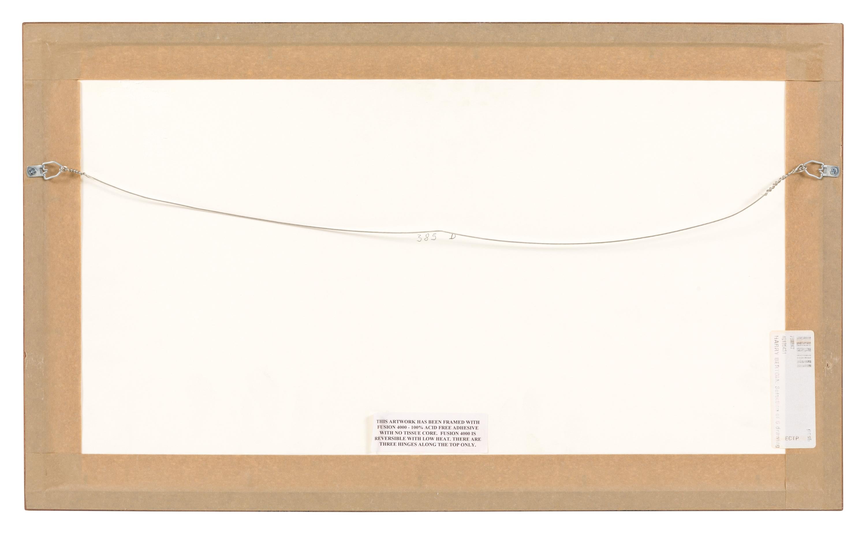 Mid-20th Century Harry Bertoia Framed Monoprint on Rice Paper, USA 1960s