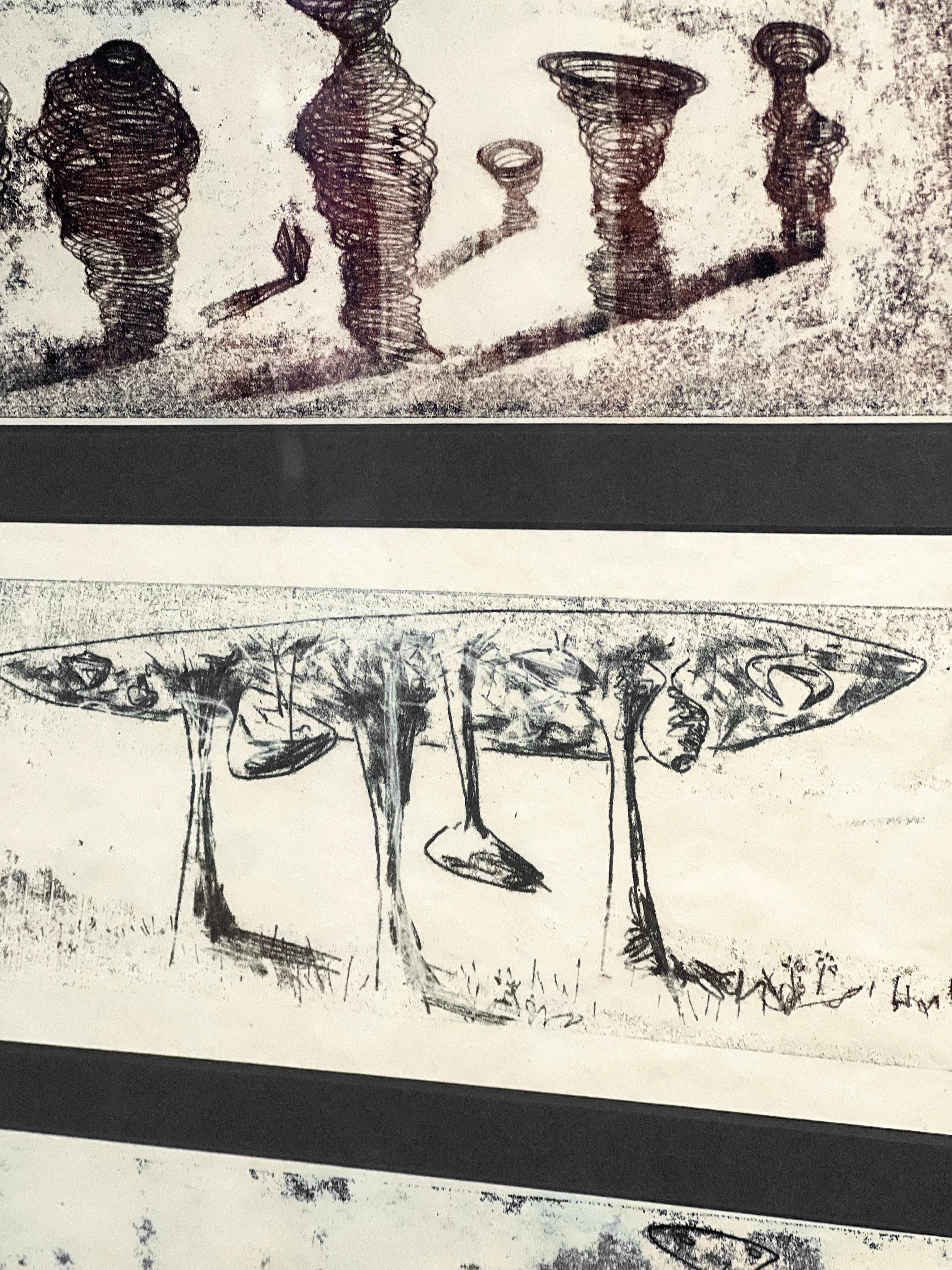 Harry Bertoia Framed Monoprint on Rice Paper, USA 1960s For Sale 3