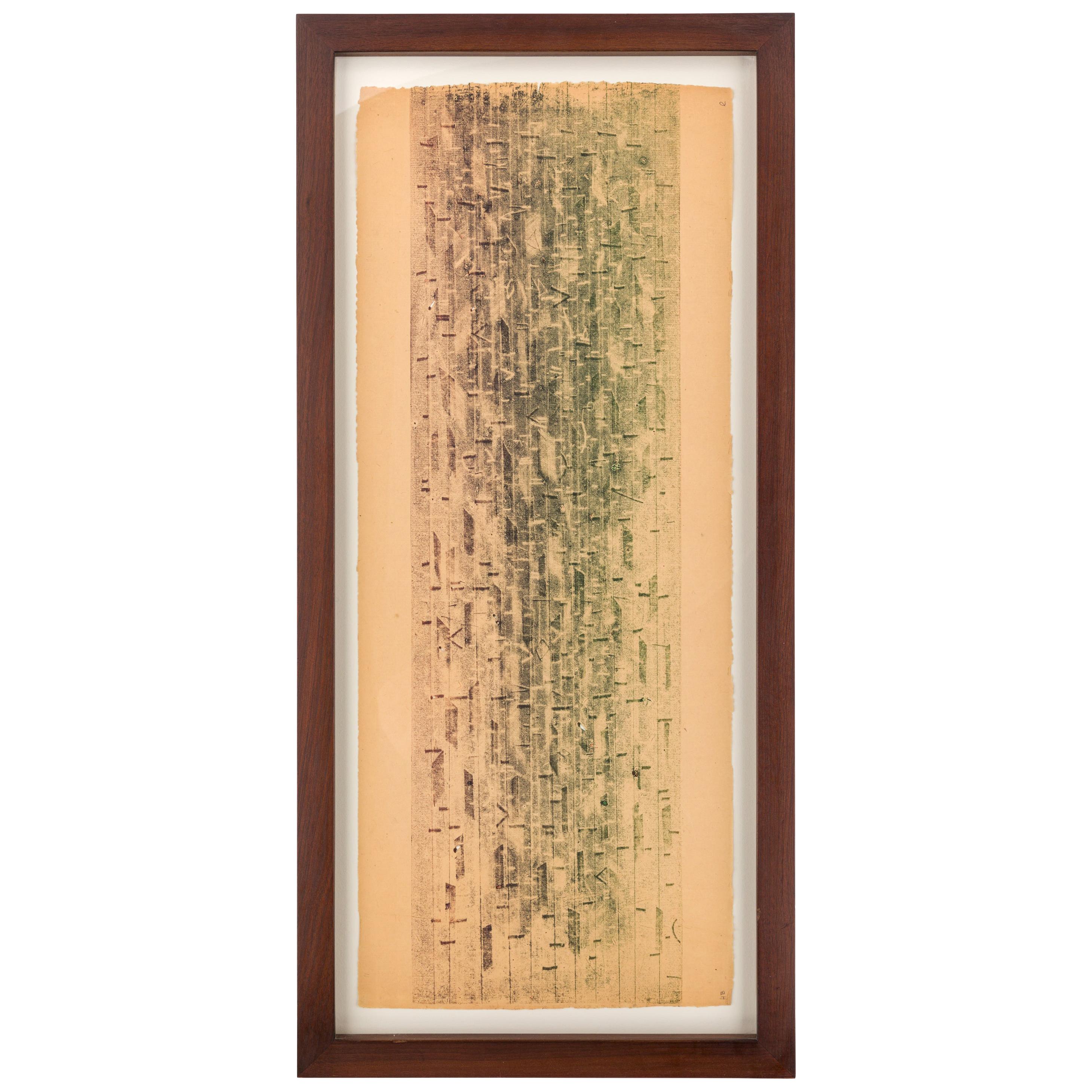 Harry Bertoia Framed Monoprint on Rice Paper, USA, 1960s