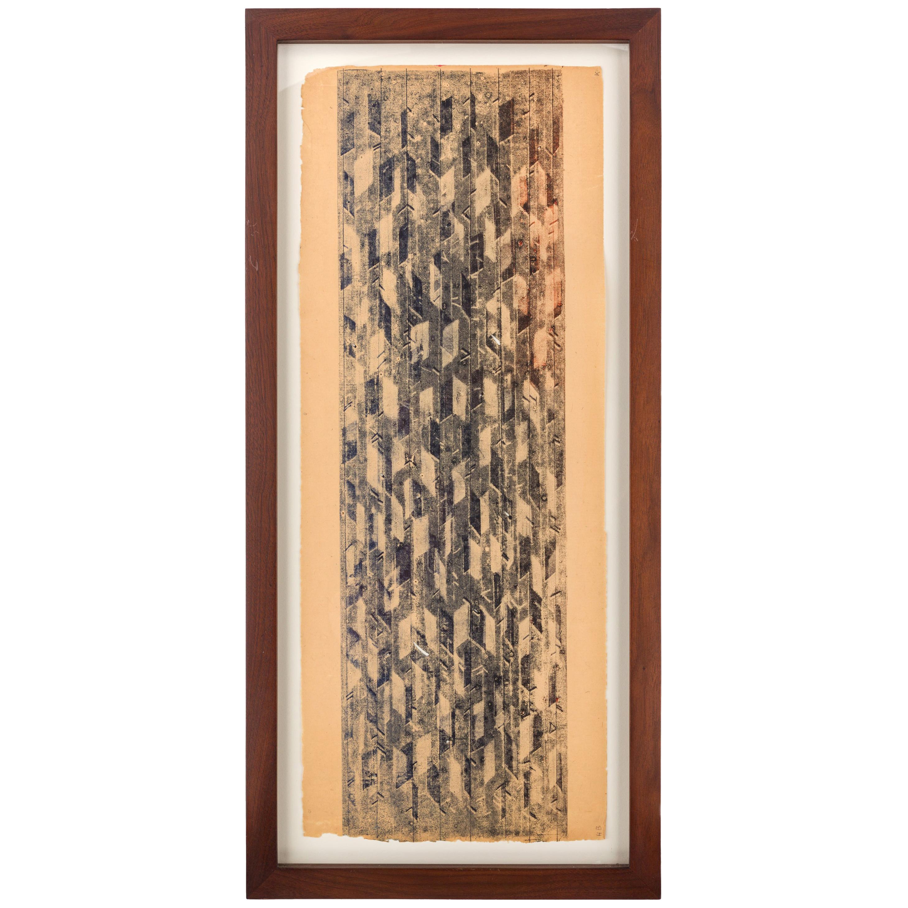 Harry Bertoia Framed Monoprint on Rice Paper, USA, 1960s