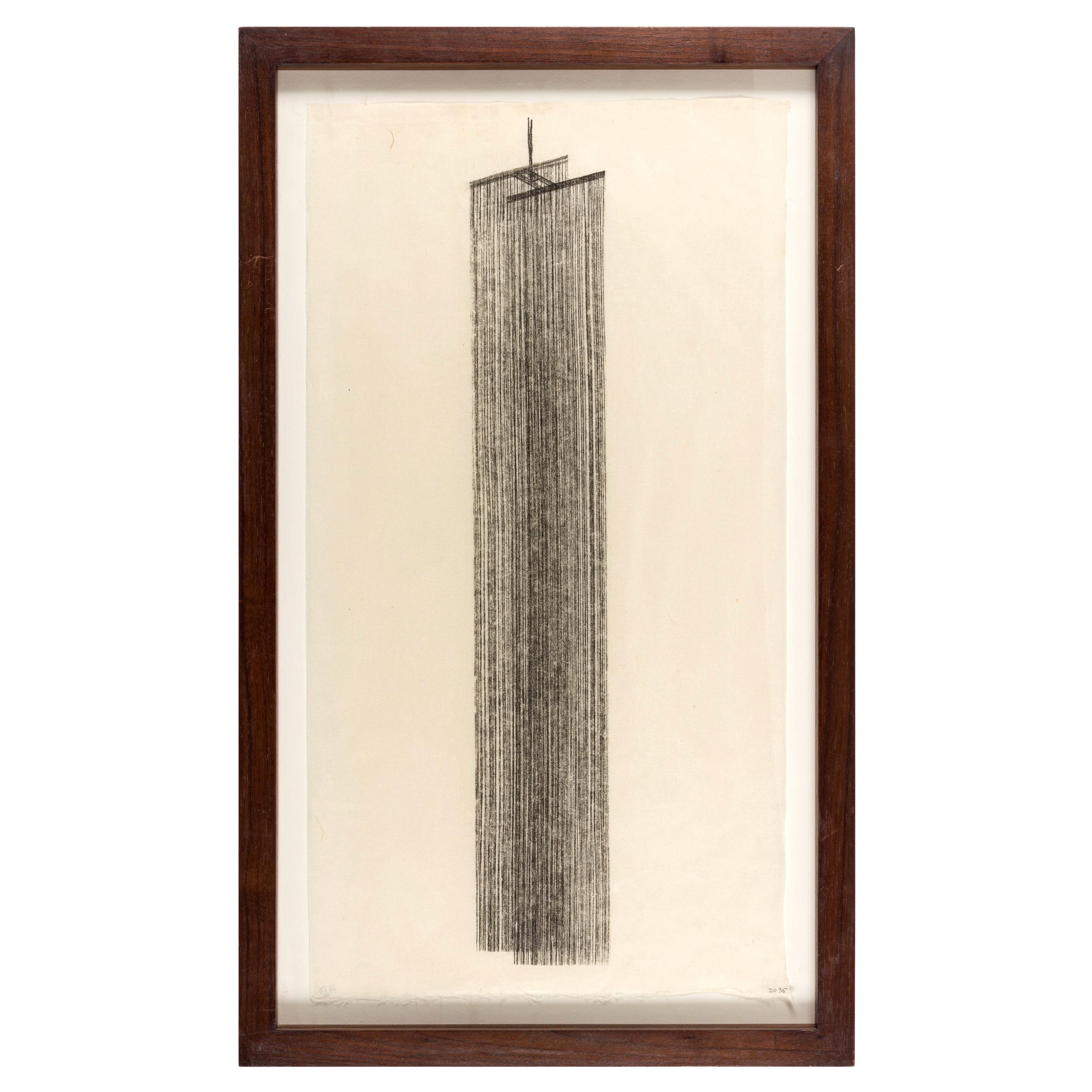 Harry Bertoia Framed Monotype on Rice Paper, USA 1960s