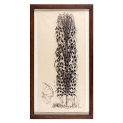 Harry Bertoia Framed Monotype on Rice Paper, USA 1960s