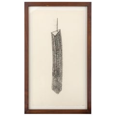 Harry Bertoia Framed Monotype on Rice Paper, USA 1960s