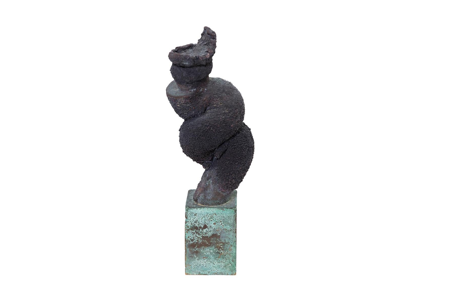 Mid-Century Modern Harry Bertoia 1970's Free-Form Patinated Bronze Sculpture
