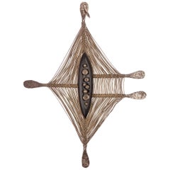 Harry Bertoia Hand-Forged Silver, Ebony and Silver Wire Pendant, USA 1942