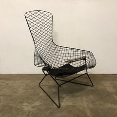 1952, Harry Bertoia pour Knoll International, grande chaise oiseau en noir