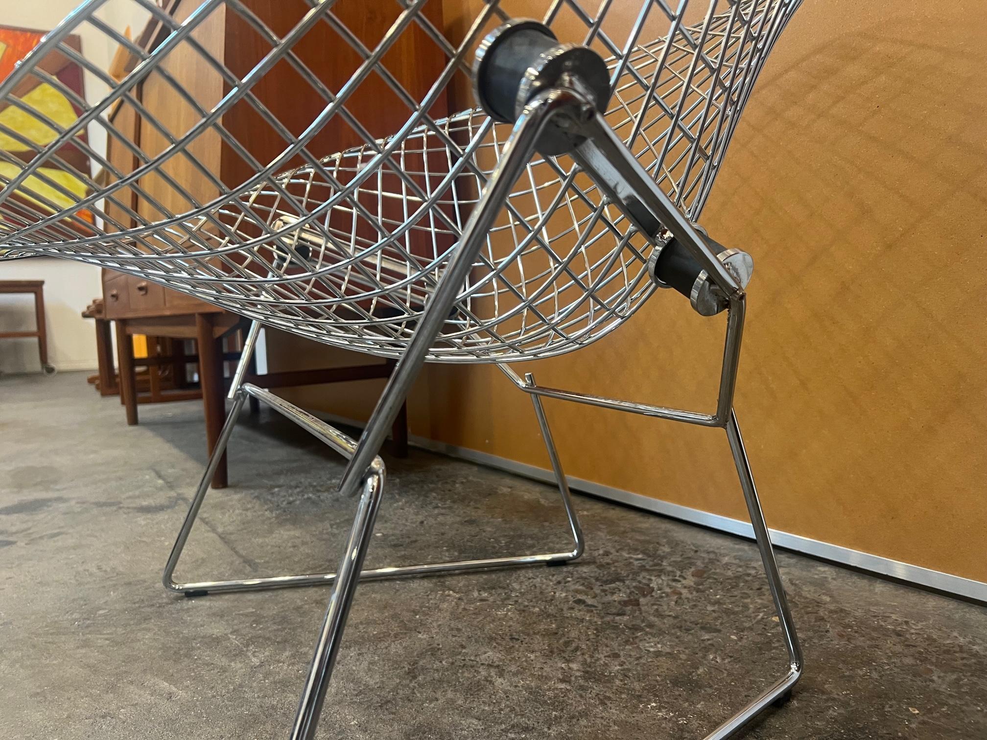 Chrome harry bertoia knoll grand fauteuil diamant chromé moderne du milieu du siècle dernier 