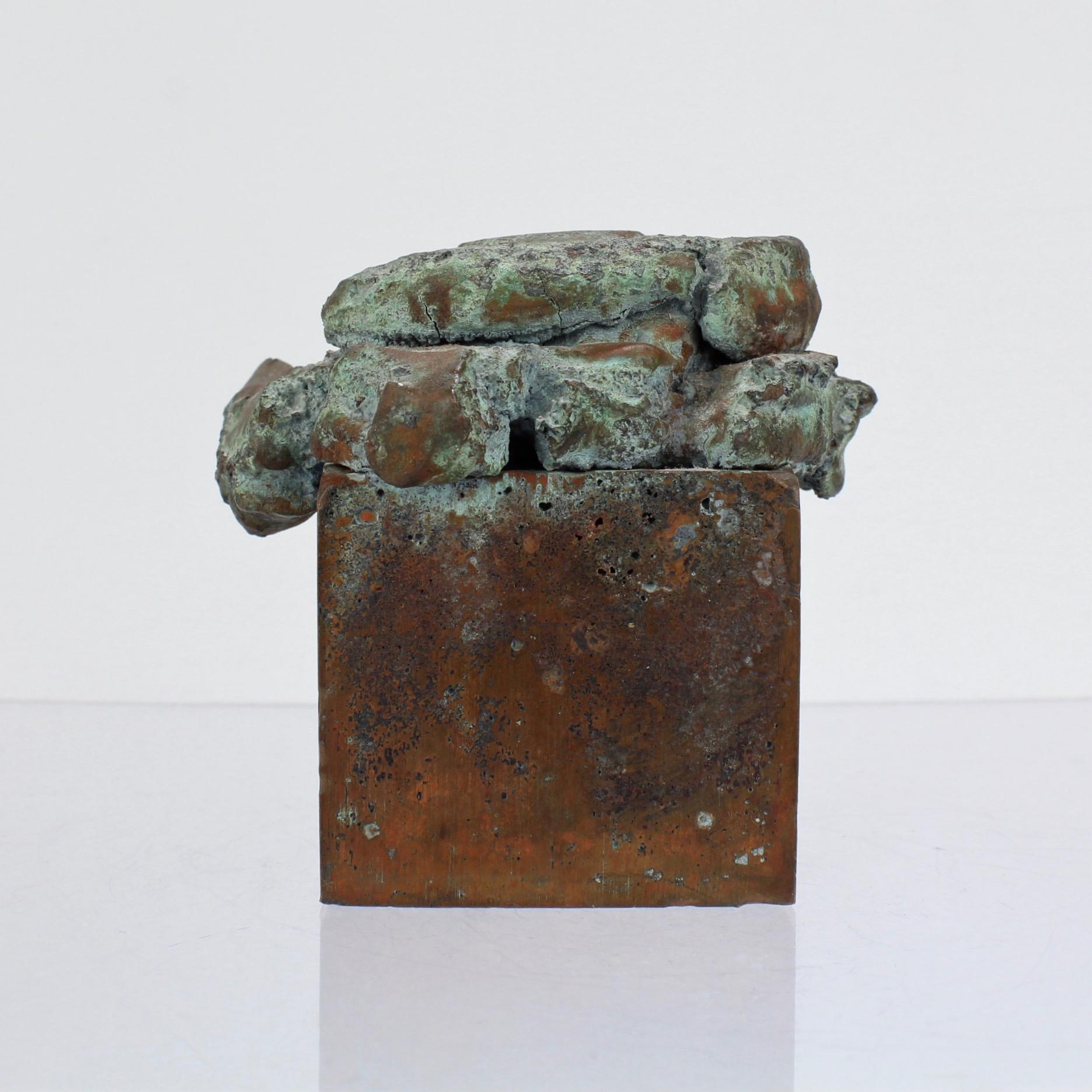 Patinated Harry Bertoia Melt Pressed Bronze Sculpture, 1970s