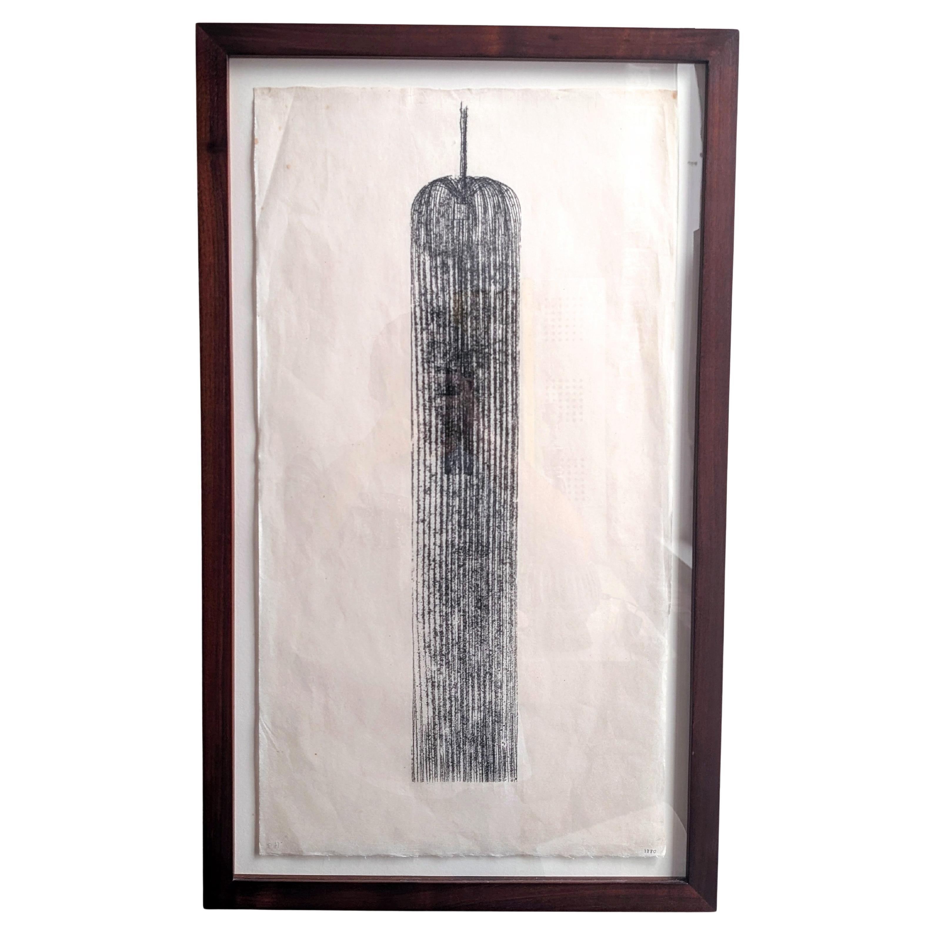 Harry Bertoia Monotipo sobre papel de arroz "1880", Firmado