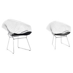 Harry BERTOIA Paire de fauteuils Diamond modèle 421LU