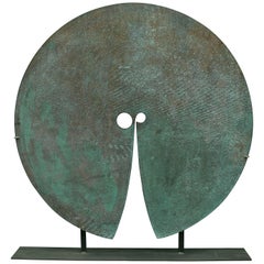 Harry Bertoia Patinated Solid Bronze Gong Sculpture, USA, 1970s