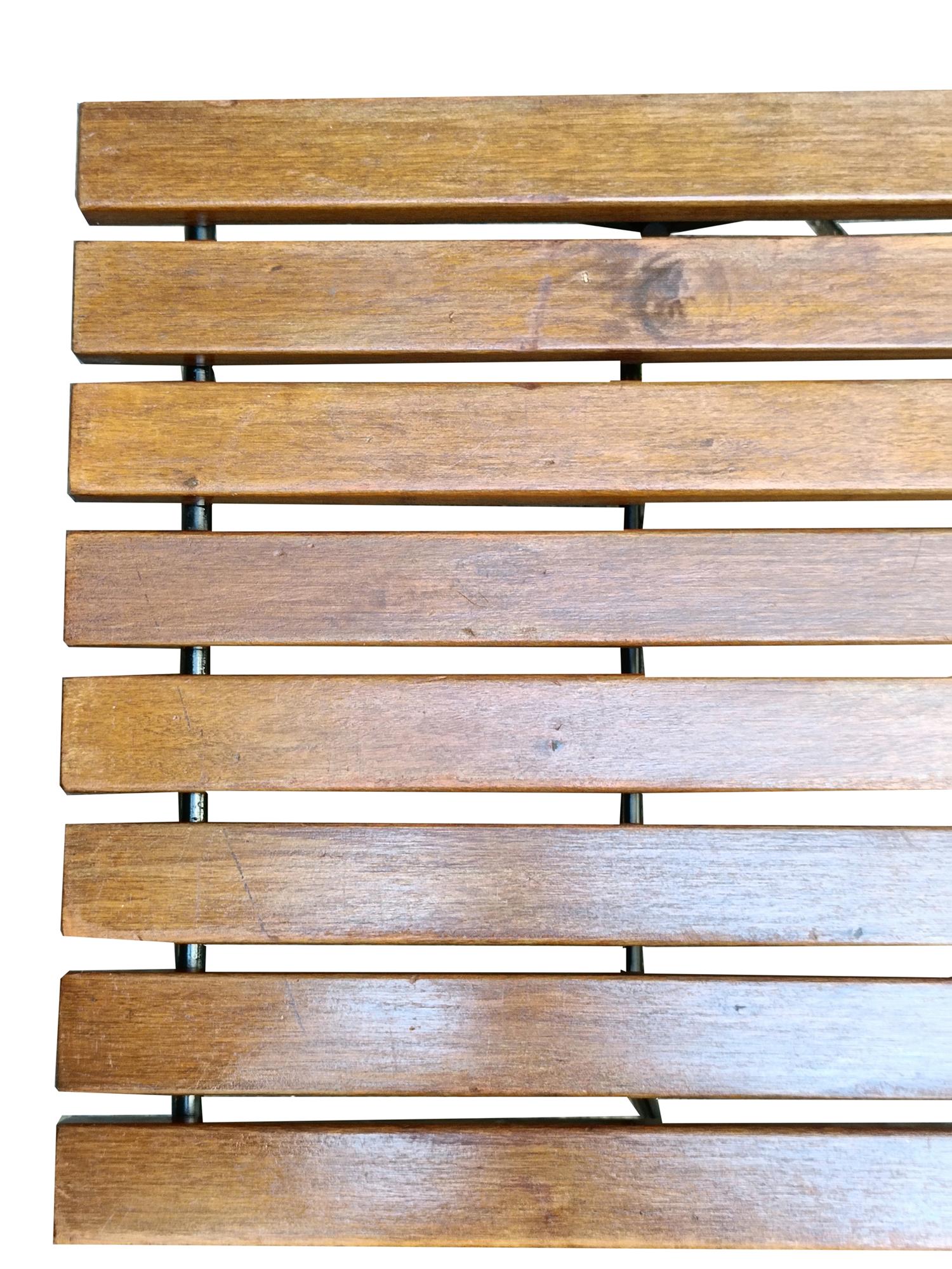 Mid-20th Century Harry Bertoia pour Knoll Grand banc en teck et métal, Italie, années 1960 en vente
