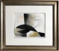 untitled 1, Framed Abstract Monoprint by Harry Bertoia