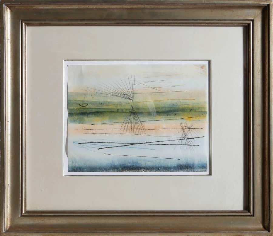 Modern Abstract Expressionist Landscape Monotype by Harry Bertoia