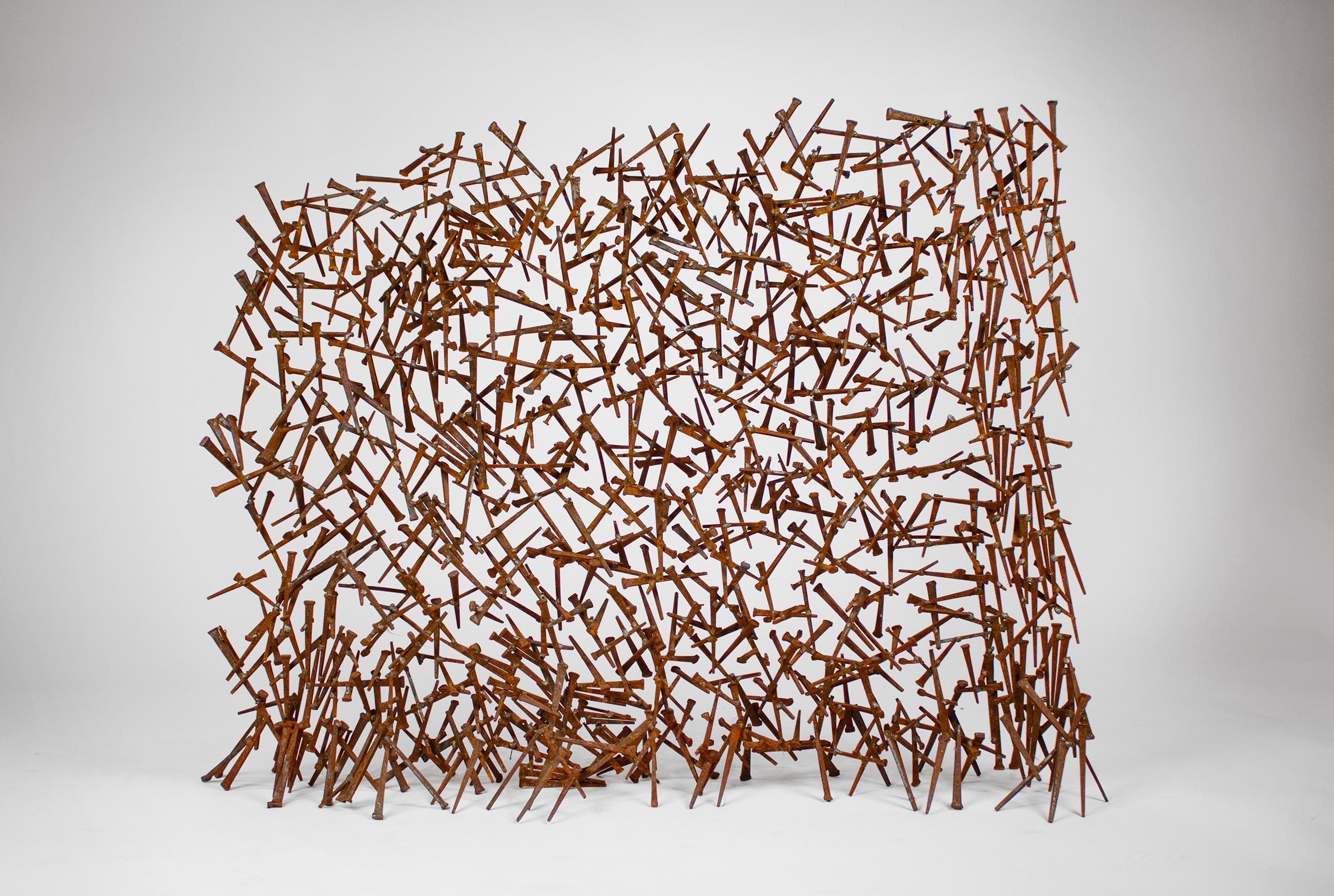 Abstrakte Nagel-Skulptur im Stil des Brutalismus von Harry Bertoia im Angebot 2