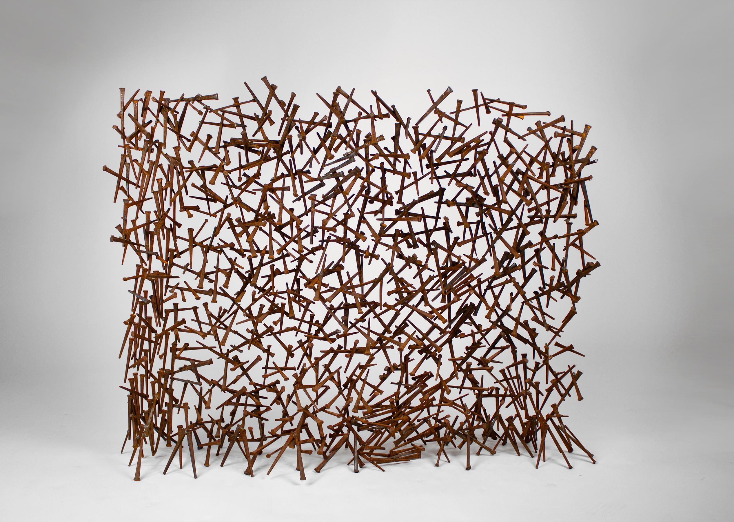 Abstrakte Nagel-Skulptur im Stil des Brutalismus von Harry Bertoia im Angebot 4