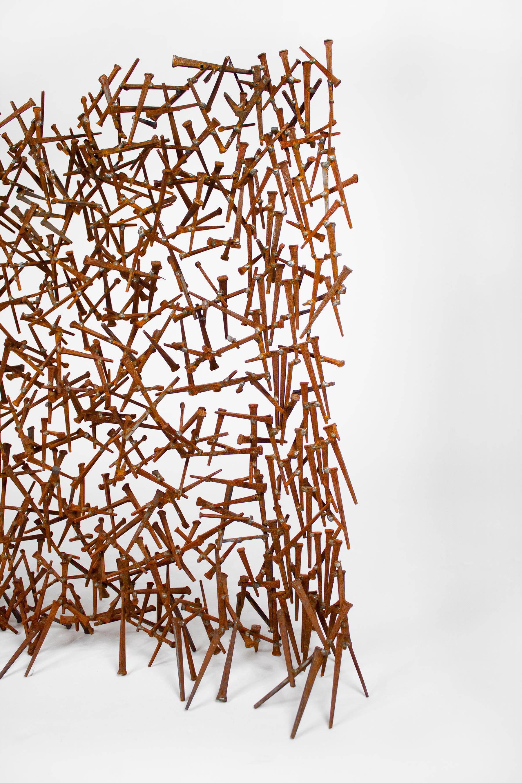 Abstrakte Nagel-Skulptur im Stil des Brutalismus von Harry Bertoia im Angebot 5