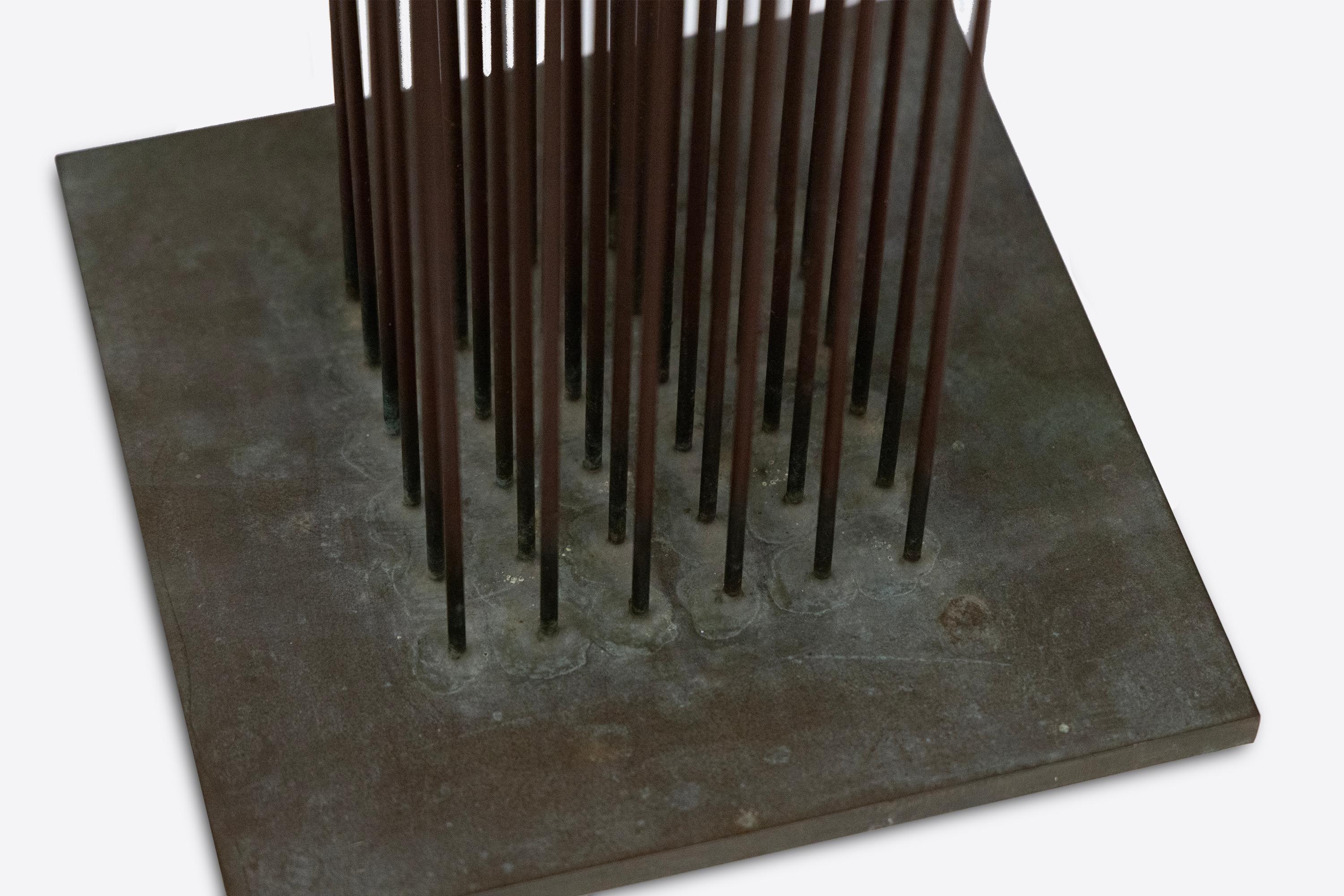 Untitled (Sounding Sculpture) - Gray Abstract Sculpture by Harry Bertoia