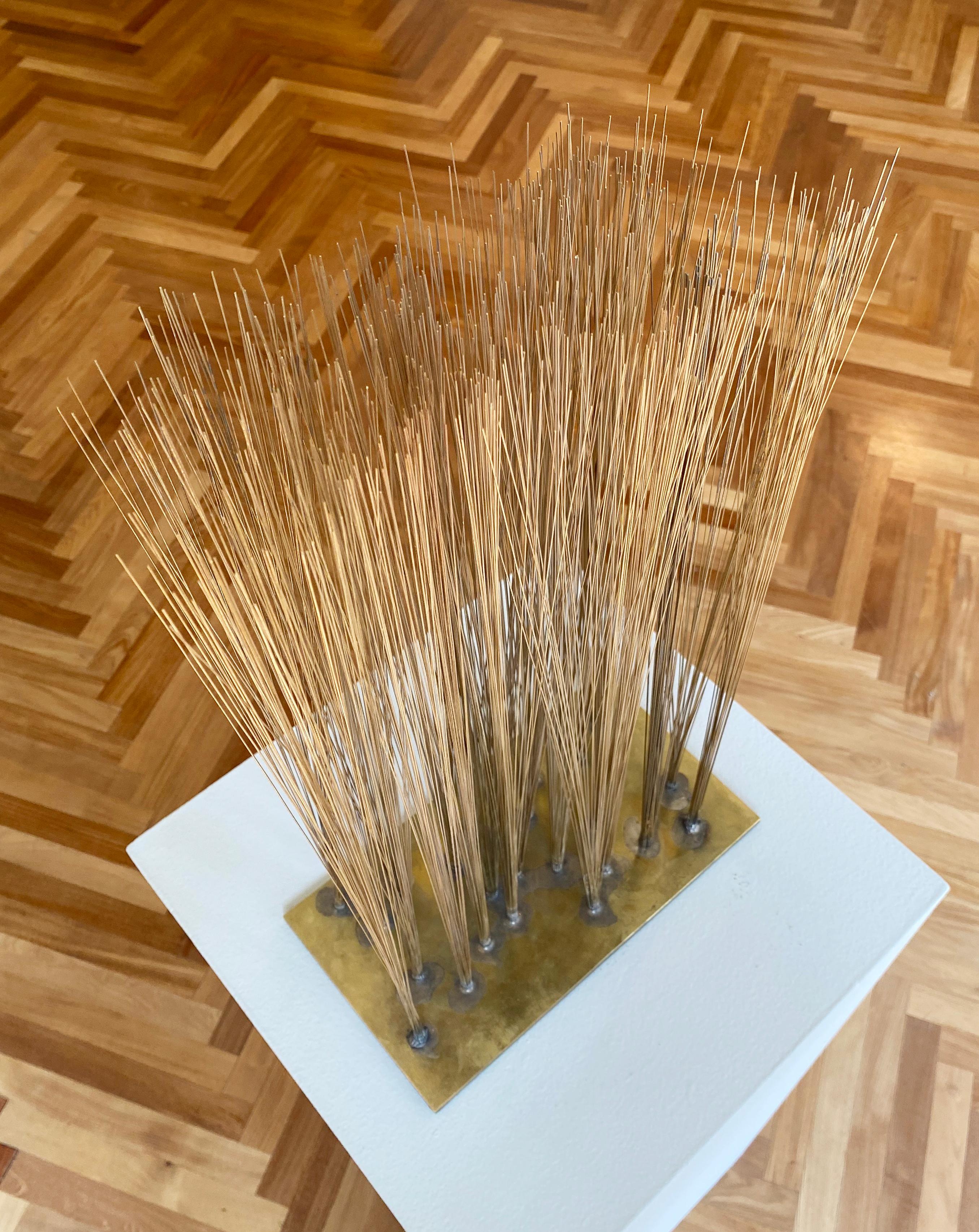Untitled (Wheat) - Beige Abstract Sculpture by Harry Bertoia