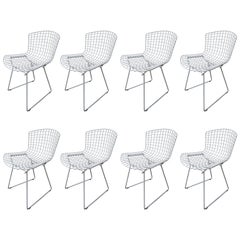 Harry Bertoia Set of Eight Indoor/Outdoor White Side Chairs